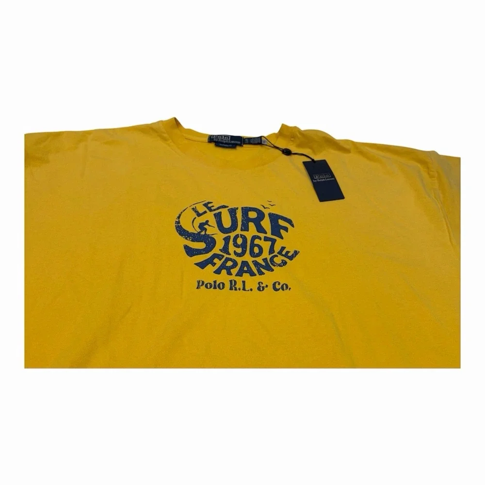 Polo Ralph Lauren T-Shirt Men's XL/TG Yellow Graphic Jersey Vintage Fit NWT